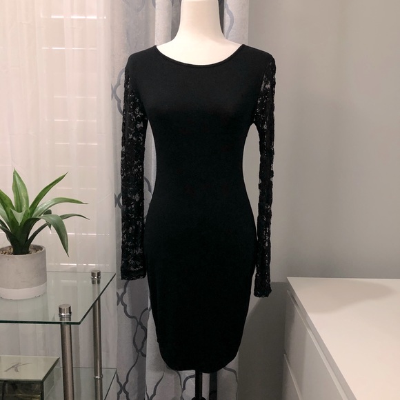 Mesh Sleeves Midi Dress - Picture 1 of 3